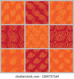 A set of abstract patterns.Hand drawn vector illustration