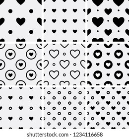 A set of abstract patterns.Valentine's vector illustration.