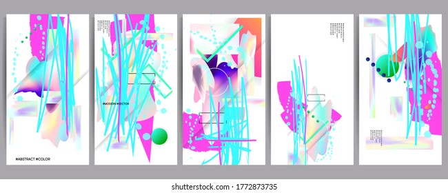 Conjunto de plantillas artísticas universales y creativas de papel perlador abstracto. Ideal para carteles, tarjetas, invitaciones, volantes, portadas, banner, carteles, folletos y otros diseños gráficos