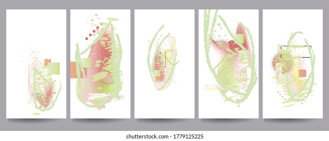 Conjunto de plantillas artísticas universales y creativas de papel perlador abstracto. Ideal para carteles, tarjetas, invitaciones, volantes, portadas, banner, carteles, folletos y otros diseños gráficos