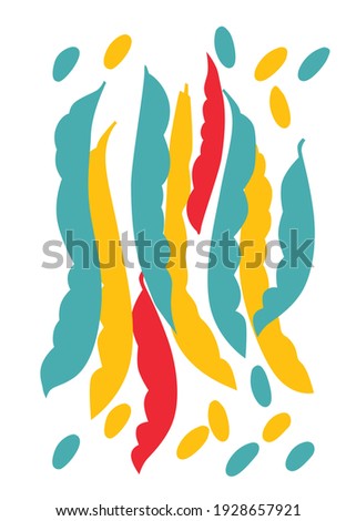 Set of abstract peas isolated on white background vector illustration. Vegetables still life. Cartoon flat style.