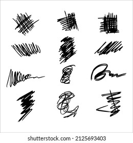 Set of abstract pen sketch scribbles vector
