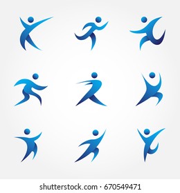 Set Abstract People Icons 