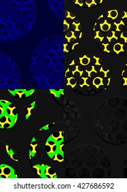 Set abstract perforated texture, structure background, size A4, graphic design, vector illustration