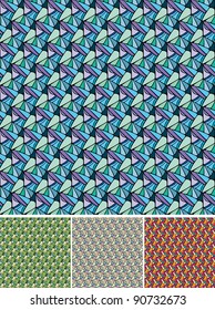 Set of Abstract perspective backgrounds with pastel stained glass effect