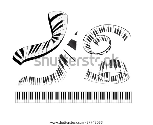 Set Abstract Piano Keyboard Stock Vector Royalty Free 37748053