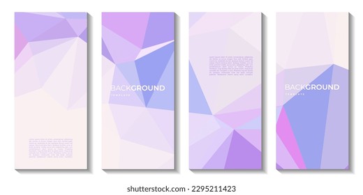 set of abstract pink and purple colorful geometric background with triangle shape
