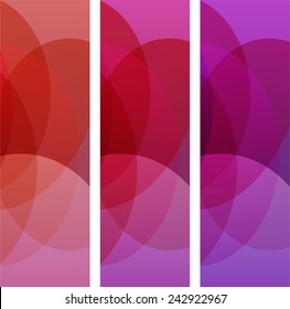 Set of abstract pink and violet wavy backgrounds