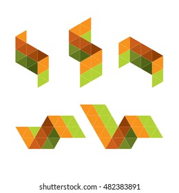 Set of abstract polygon icons for logo design 