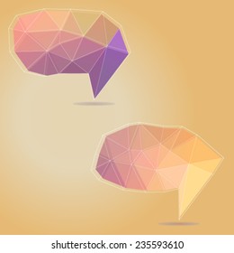set of abstract polygon speech bubbles. Vector, EPS 10