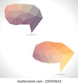 set of abstract polygon speech bubbles. Vector, EPS 10