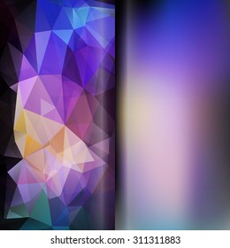 Set of abstract polygon triangles and blurred smooth backgrounds EPS10

