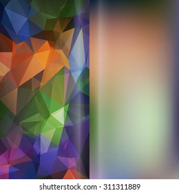 Set of abstract polygon triangles and blurred smooth backgrounds EPS10


