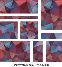 Set abstract polygonal background for site brochure, banner and covers, made with geometrical shapes to use for posters, book cover, invitation, flyer and advertisement material