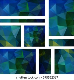 Set abstract polygonal background for site brochure, banner and covers, made with geometrical shapes to use for posters, book cover, invitation, flyer and advertisement material