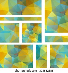 Set abstract polygonal background for site brochure, banner and covers, made with geometrical shapes to use for posters, book cover, invitation, flyer and advertisement material