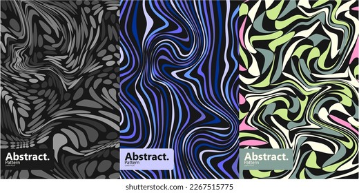Set Abstract pop art pattern marble elements