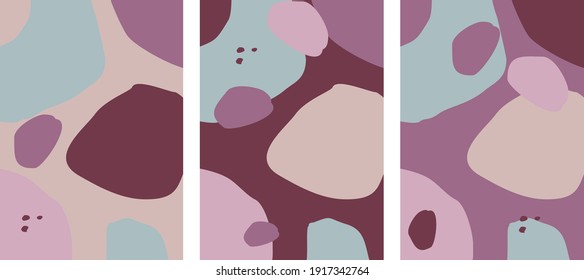 
set of abstract postcards in trending colors