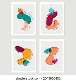 Conjunto de vectores abstractos de arte de afiches. fondo abstracto. Diseño abstracto minimalista, ilustración vectorial