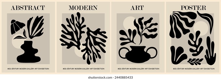 Set of abstract poster Trendy Matisse inspired art