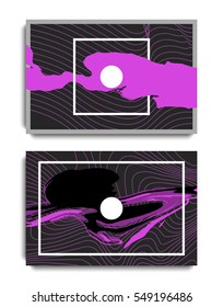 Set of abstract posters with liquid splashes. Futuristic backgrounds. Applicable for Covers, Posters, Flyers and Banner Designs
