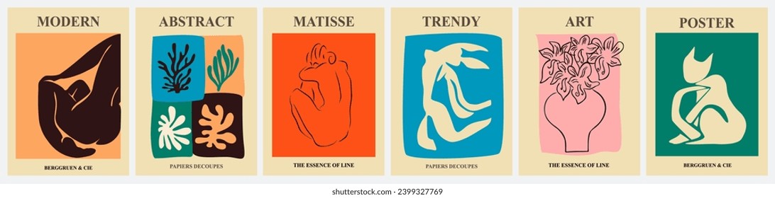 Set of abstract posters in modern bright colors .