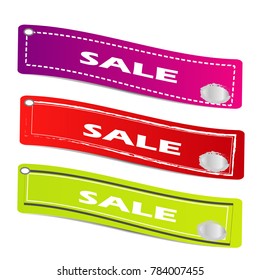 set of abstract price tag sale label banner isolated on white background