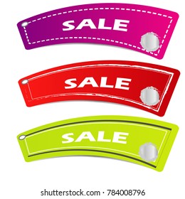 set of abstract price tag sale label banner isolated on white background