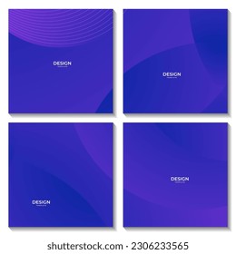 set of abstract purple and blue background with waves