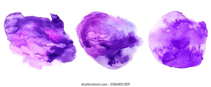 abstrakter violetter Aquarellbanner mit strukturierten Flecken, Vektorgrafik