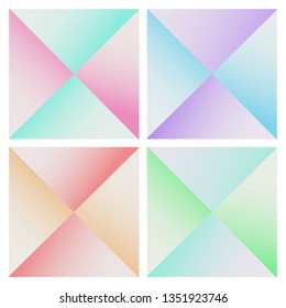 Set of abstract pyramid colorful background. Geometric triangles shape modern style. Vector illustration
