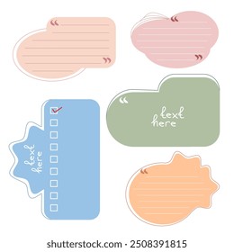 Set of abstract quote shape. Perfect for memo, message, reminder, journaling, note, diary template or sticker. 