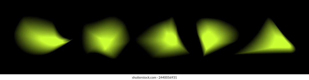 Set of abstract radial gradient blur.Vibrant set of aura glow rounds with a soft  dot neon element.Holographic round shapes.Modern graphic element vector collection.
