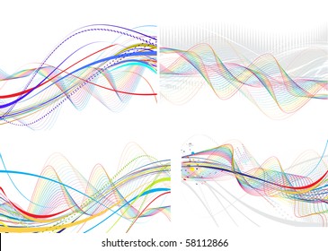 set of abstract rainbow wave line with space of your text, vector illustration