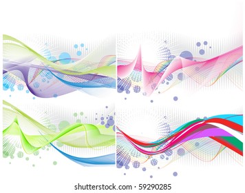 set of abstract rainbow wave line with space of your text, vector illustration