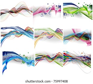 set of abstract rainbow wave line with space of your text, vector illustration