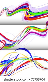 set of abstract rainbow wave line, vector illustration