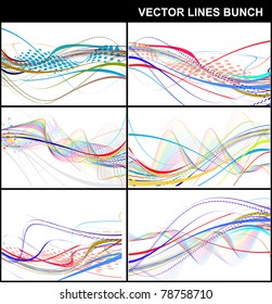 set of abstract rainbow wave line, vector illustration