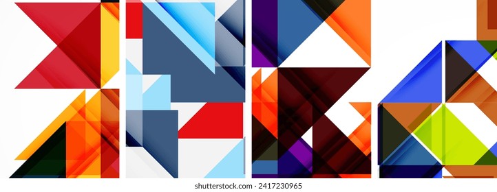 Set of abstract random triangle composition backgrounds. Vector illustration for for wallpaper, business card, cover, poster, banner, brochure, header, website