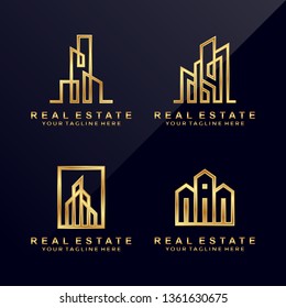 set of Abstract Real Estate logo luxury