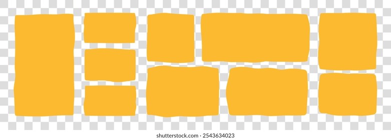 Conjunto de marcos rectangulares abstractos con bordes ondulados. Formas variorse con borde en zigzag. Ilustración vectorial