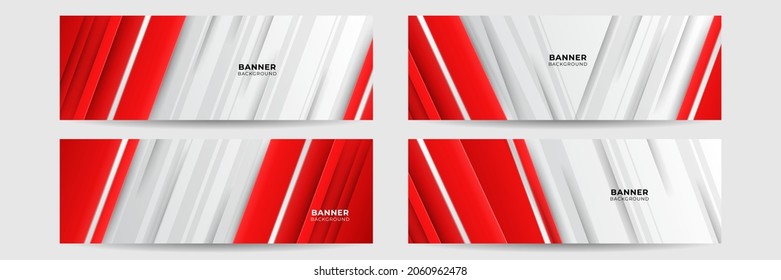 Conjunto de fondo de pancarta rojo abstracto con capas de solapamiento 3d y formas de onda. Geométrico, polígonal Resumen de fondo, textura, diseño de publicidad. página web. para el sitio web.
