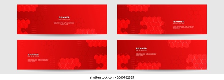Conjunto de fondo de pancarta rojo abstracto con capas de solapamiento 3d y formas de onda. Geométrico, polígonal Resumen de fondo, textura, diseño de publicidad. página web. para el sitio web.