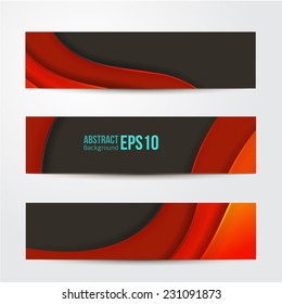 set of abstract red banners. three background. Business design template. eps 10