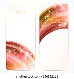 Set of abstract red vector banners. 