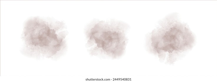 Set of abstract red watercolor water splash on a white background. Vector watercolour texture in salad color. Ink paint brush stain. Red splatters spot. Watercolor pastel splash