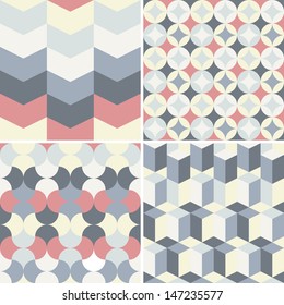 set of abstract retro geometric pattern for design