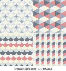 set of abstract retro geometric pattern for design