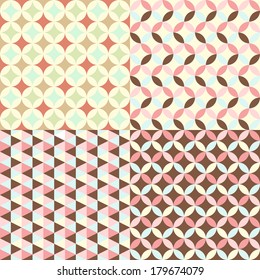 set of abstract retro geometric pattern for design