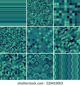 set with abstract retro geometric seamless pattern for design, vector illustration